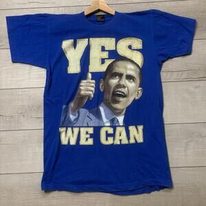 Vintage Obama “Yes We Can” T-Shirt XL Saad Collection Political Graphic USA 2008